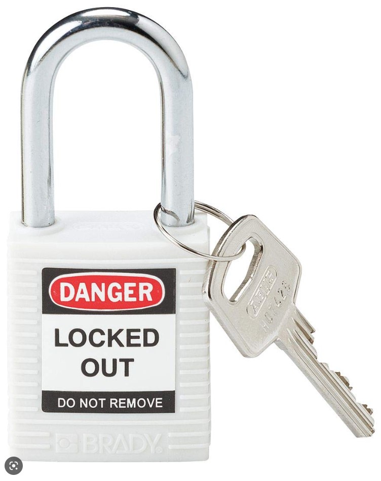 PADLOCK SET ETO (12) WHITE  KA  SERIAL NO W/CORP SPEC