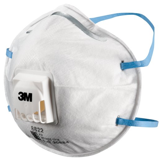 3M 8822 P2 DUST MASK WITH VALVE BOX 10
