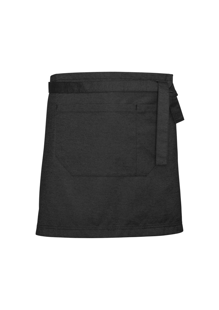 URBAN 1/2 WAIST APRON - BLACK -50% Cotton 50% Polyester textured fabric