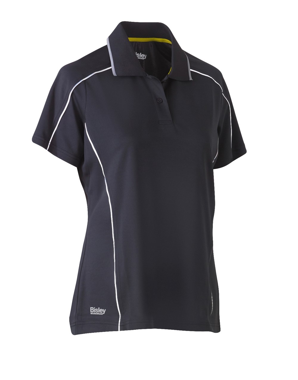 WOMEN'S COOL MESH POLO WITH REFLECTIVE PIPING CHARCOAL S10
