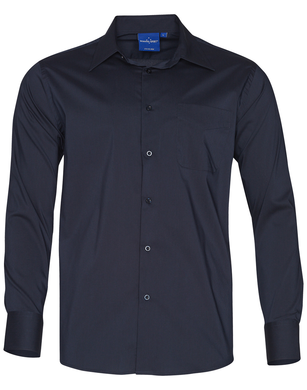 MENS TEFLON L/S SHIRT NAVY SML 