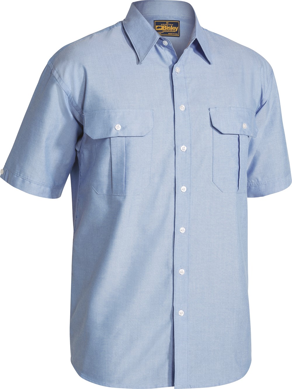 SHIRT OXFORD S/S BLUE SIZE LARGE 
