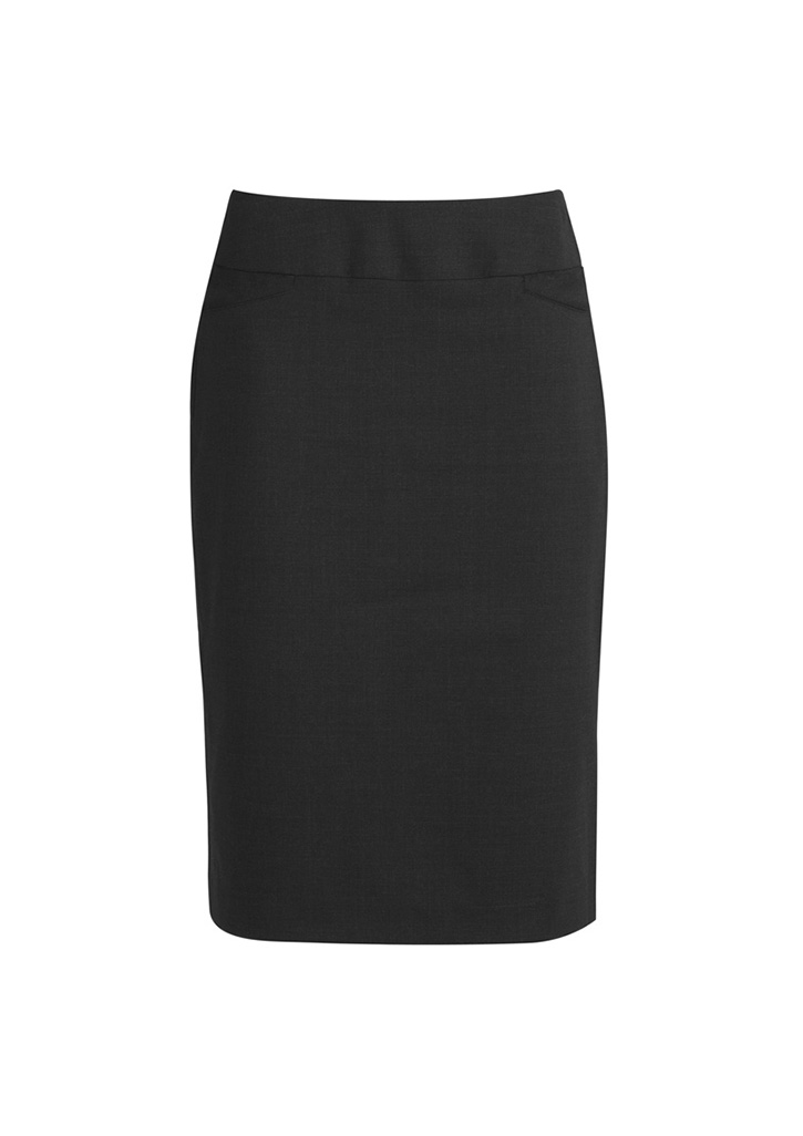 LADIES CLASSIC KNEE LENGTH SKIRT S10 -CHARCOAL EASY CARE FABRIC