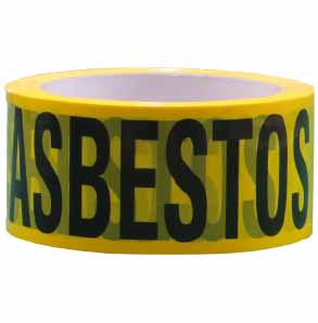 CAUTION ASBESTOS FIBRES 75mm x 300m