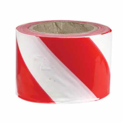 BARRIER RED/WHITE 75mm x 300m