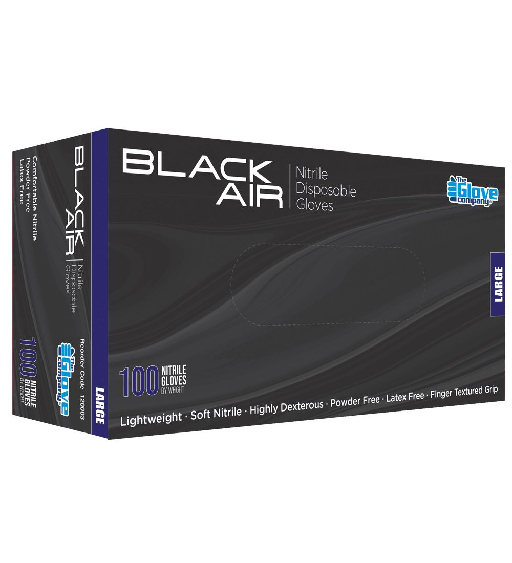 TGC BLACK AIR NITRILE DISPOSABLE S GLOVE BOX 100