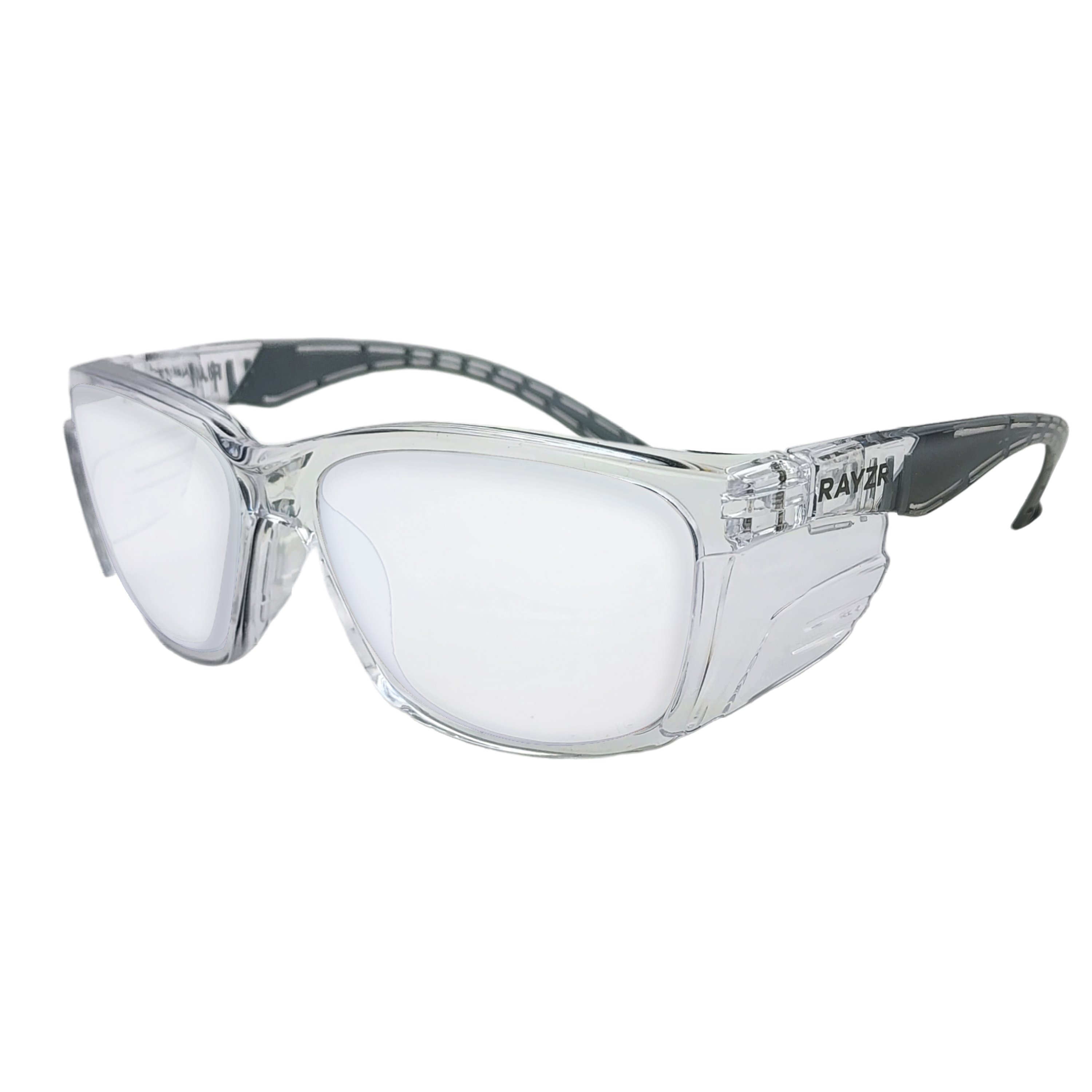 RAYZR SAFETY GLASSES - CLEAR LENS - CLEAR FRAME