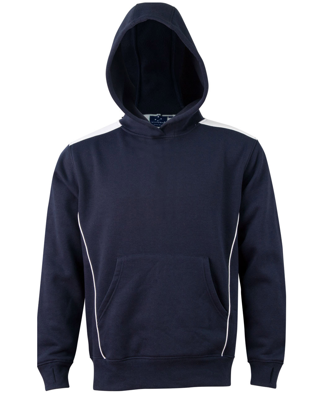 CROXTON HOODIE UNISEX 2XL - COTTON BLEND NAVY/WHITE