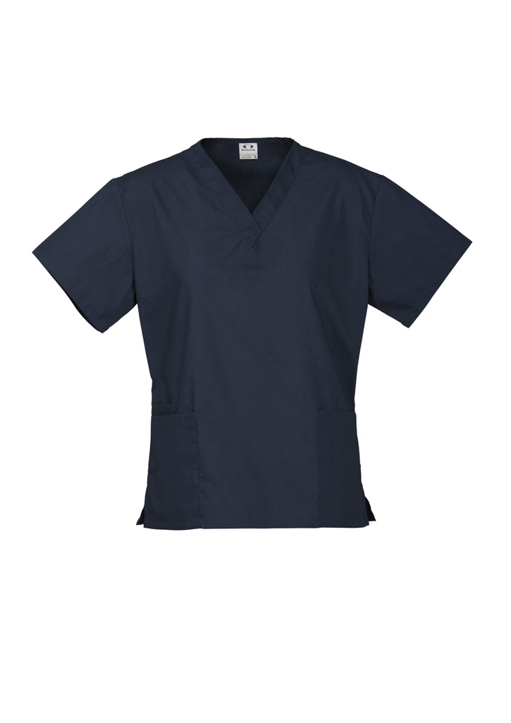 LADIES SCRUB TOP NAVY 