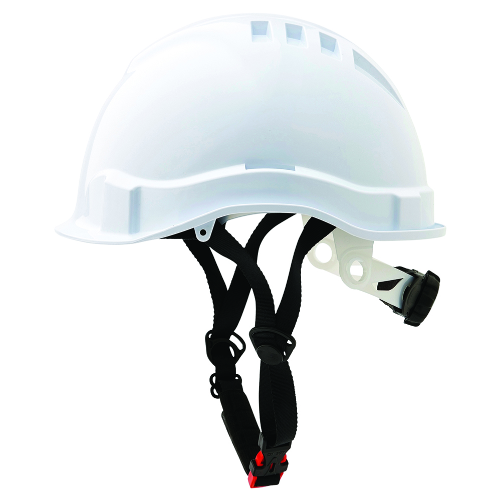HARD HAT LINESMAN UNVENTED 10MM MICRO PEAK WHITE