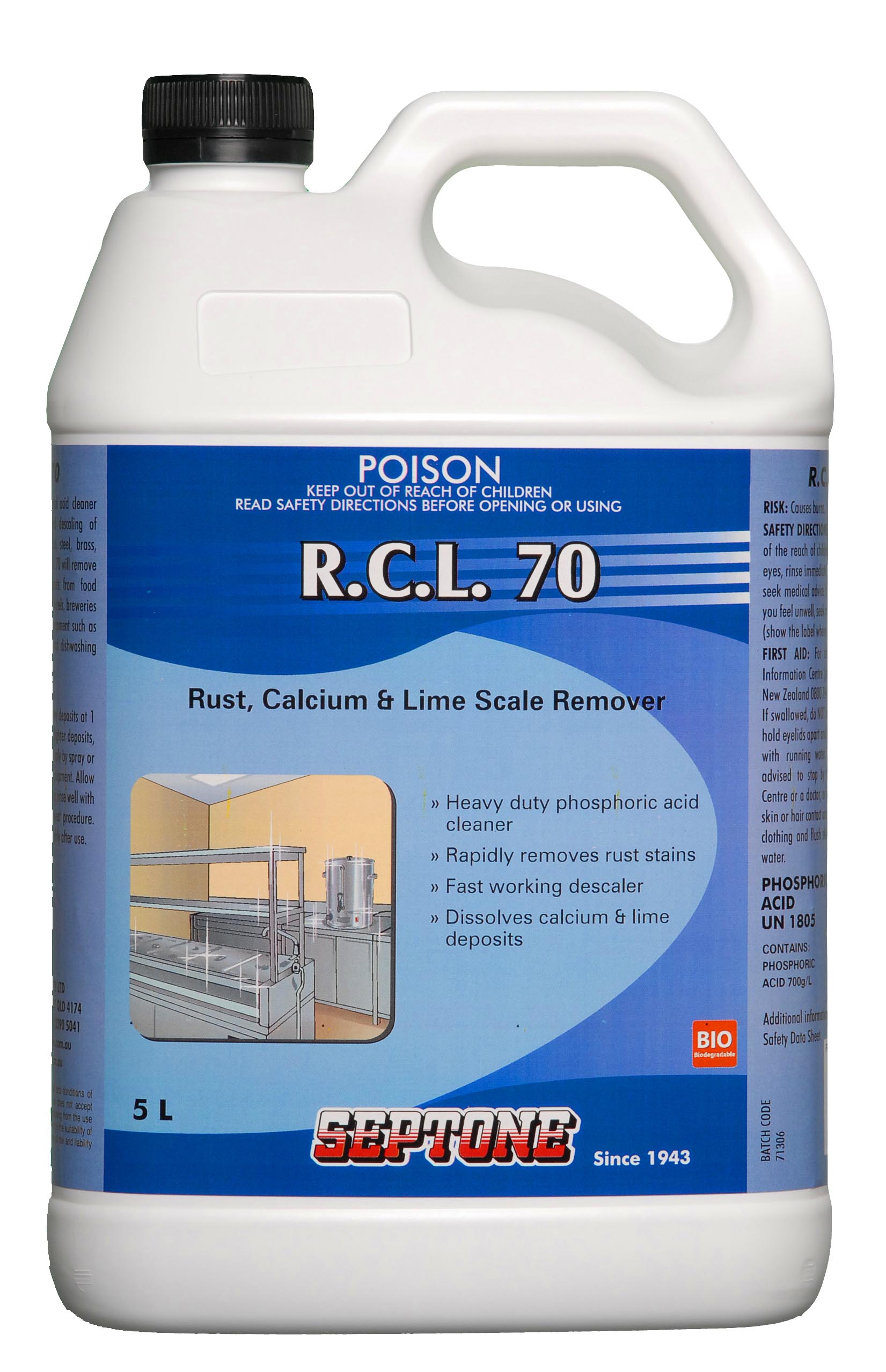 SEPTONE RCL 70 5L RUST,CALCIUM REMOVER