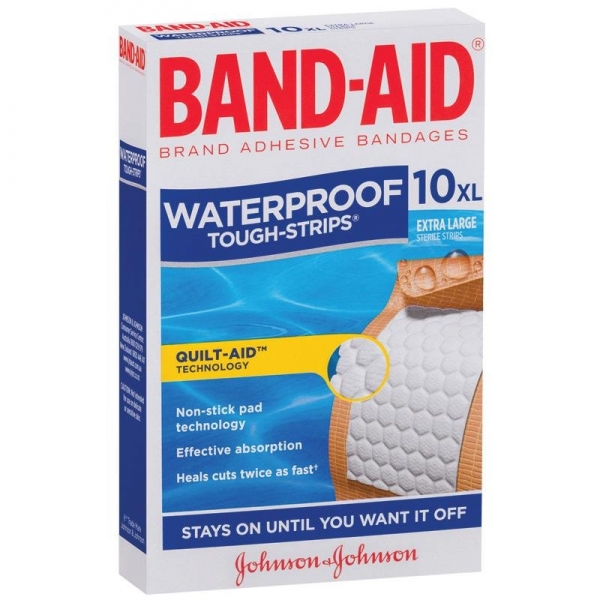 JJ BAND-AD TOUGH STIP  WATERPROOF X-LARGE 10PACK