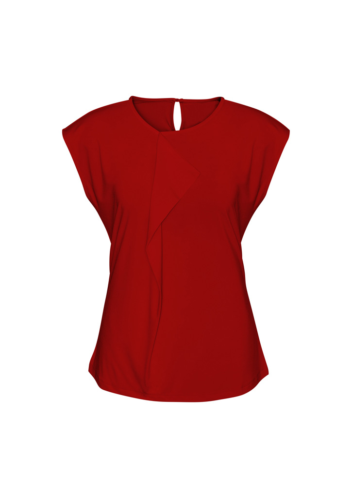 LADIES MIA PLEAT KNIT TOP RED SIZE 1 -