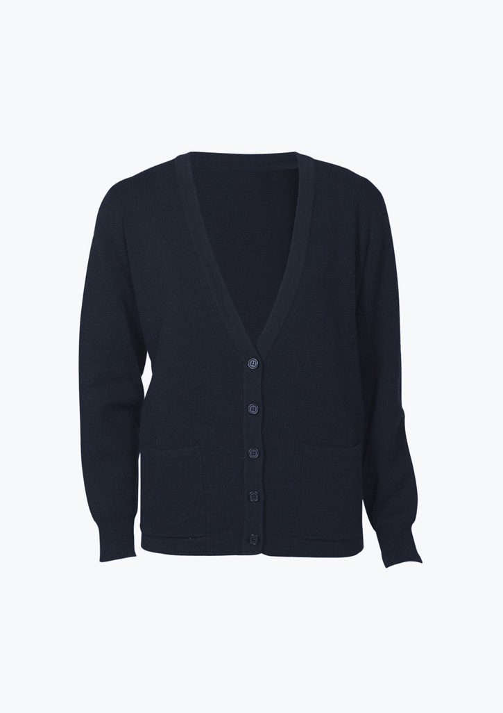 LADIES WOOLMIX CARDIGAN NAVY 2XL -50%WOOL 50 ACRYLIC