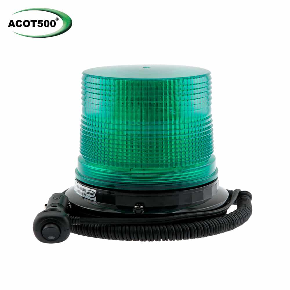 Large LED Beacon Green Magnetic Base -12-24V