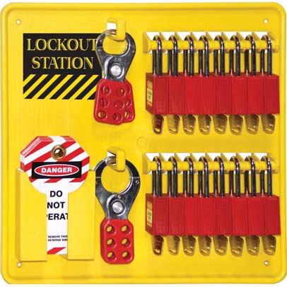 16 LOCK- OPEN LOCKOUT STATION - WITH CONTENTS