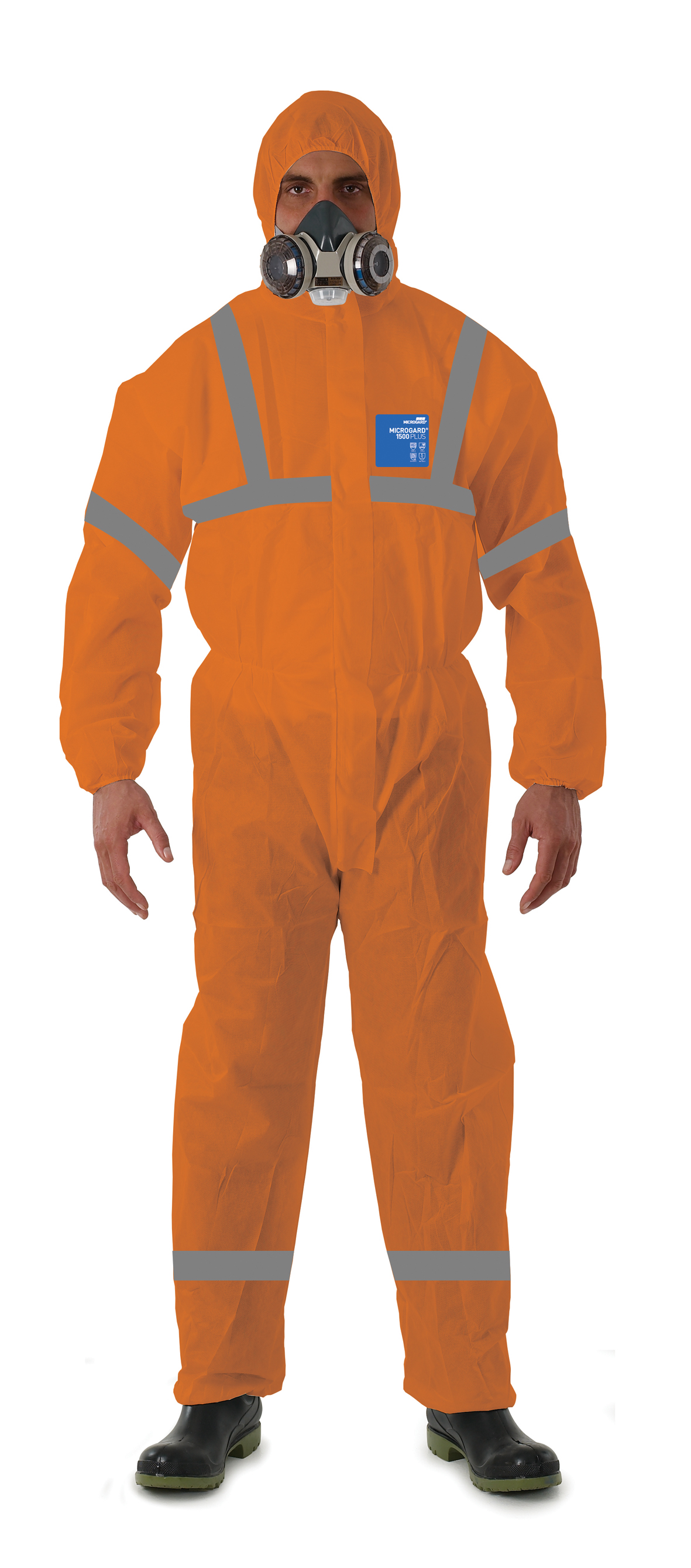 OVERALL MCROGUARD 1500 ORANGE 2XL -REFLECTIVE TAPE TYPE 5 & 6