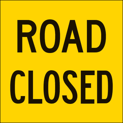 ROAD CLOSED CORFLUTE CLASS 1 -600 X 600