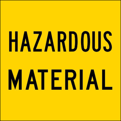 HAZARDOUS MATERIAL CORFLUTE -600 X 600