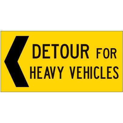 DETOUR HEAVY VEHICLE LEFT CORFLUTE -1200 X 600 CLASS 1