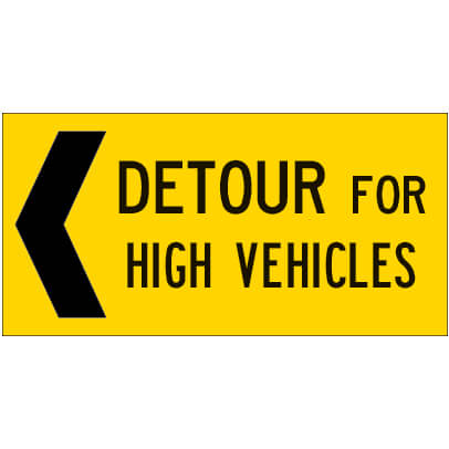 DETOUR HIGH VEHICLE LEFT CORFLUTE -1200 X 600 CLASS 1