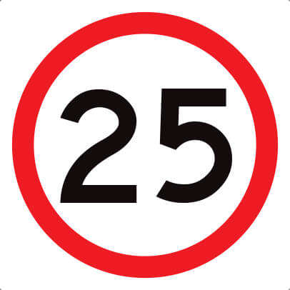 SPEED LIMIT 25 CORFLUTE CLASS 1 -600 X 600