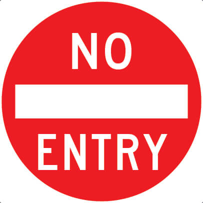 NO ENTRY CORFLUTE CLASS 1 -600 X 600