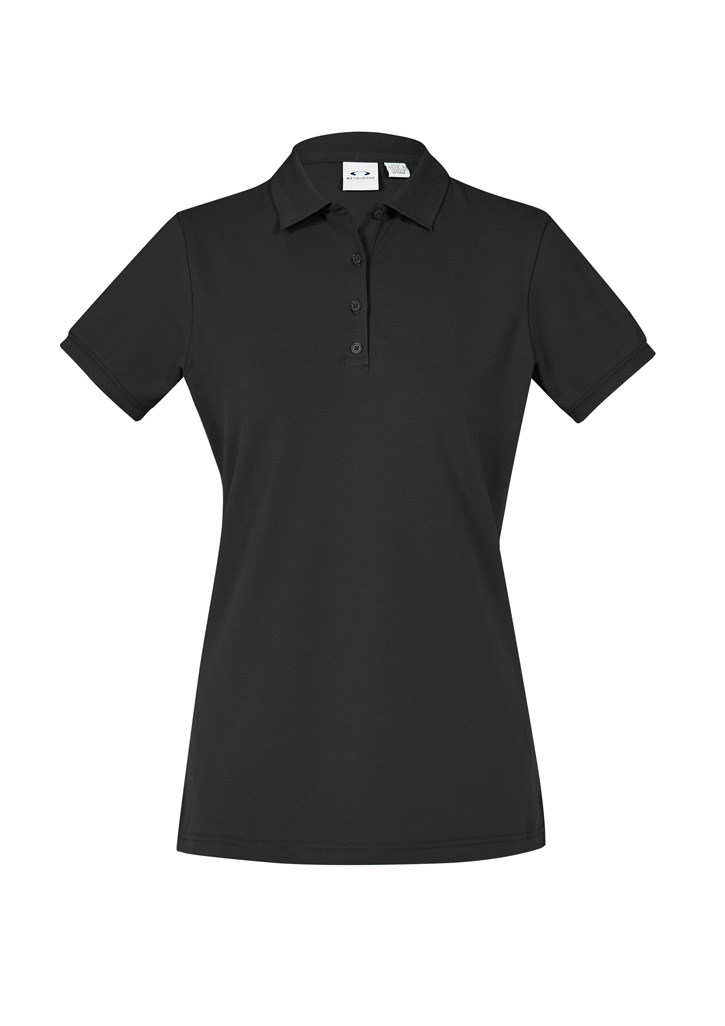 POLO LADIES CITY S/S BLACK S10 -95% COTTON 5% ELASTANE 190gsm