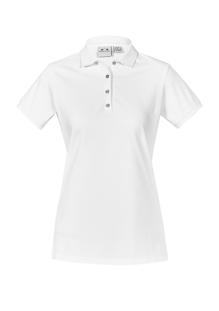 POLO LADIES CITY S/S WHITE S10 -95% COTTON 5% ELASTANE 190gsm