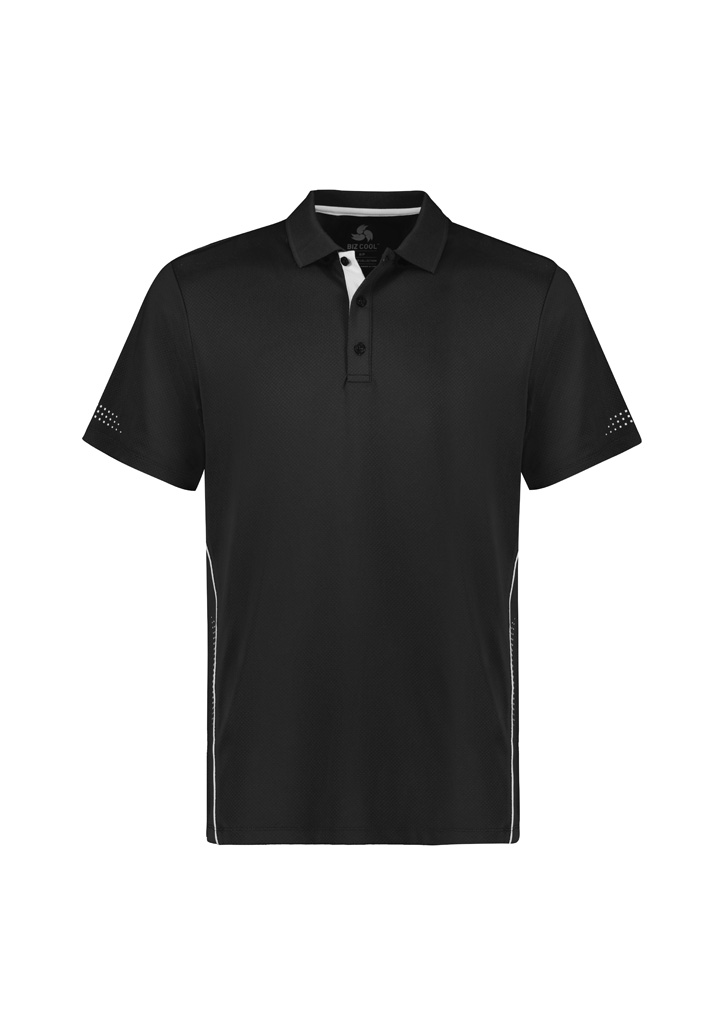 POLO MENS BALANCE S/S SIZE 2XL -BLACK/WHITE