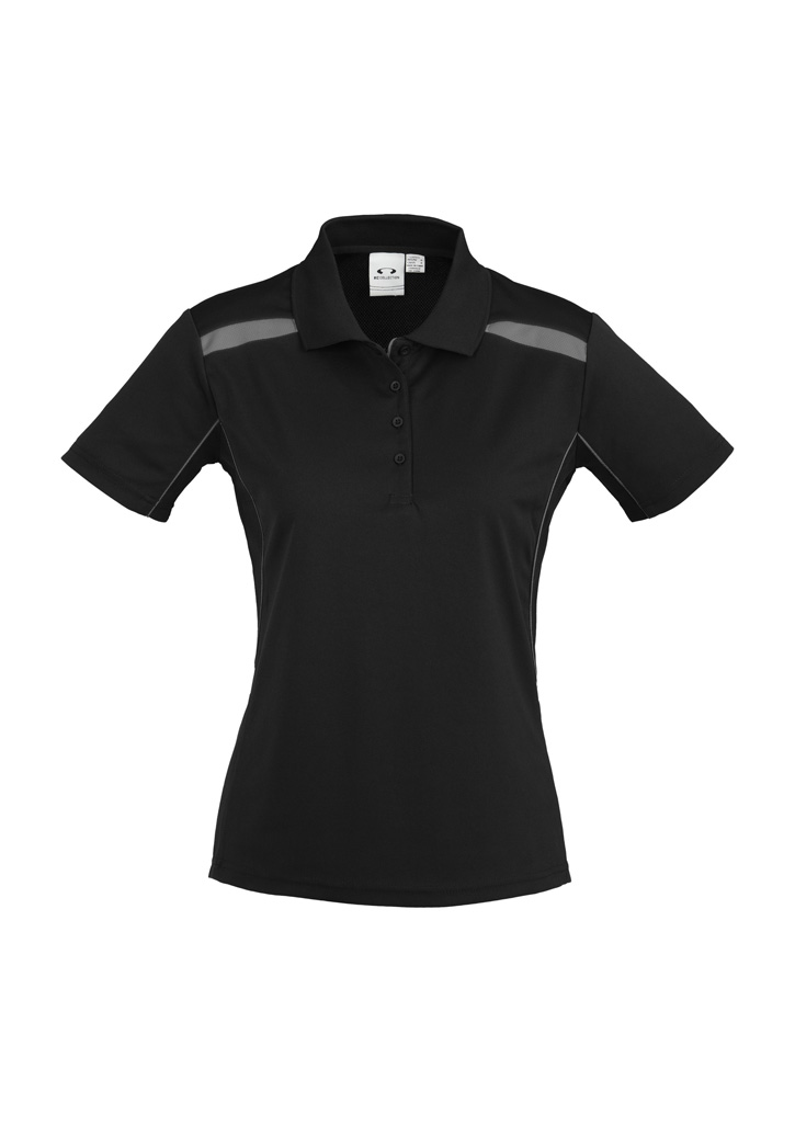 POLO LADIES UNITED BLK/ASH 10 - 155GSM BIZCOOL FABRIC