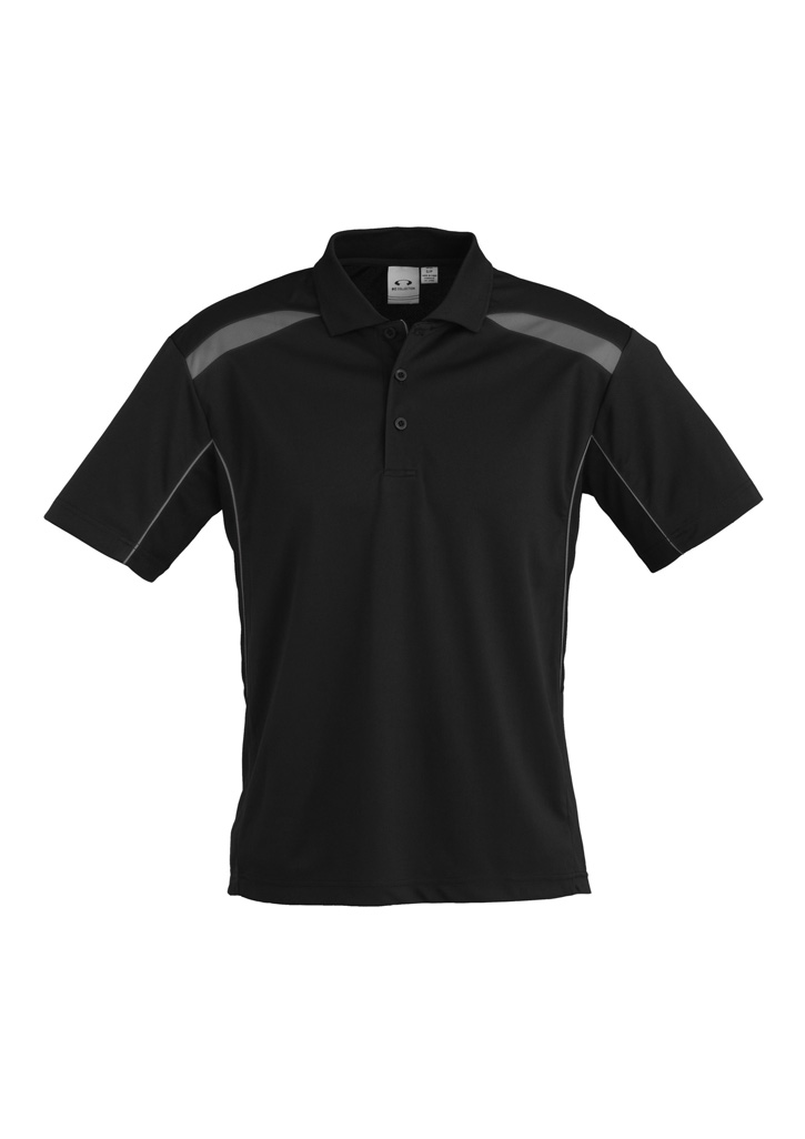 POLO MENS UNITED BLACK/ASH 2XL - 155GSM BIZCOOL FABRIC