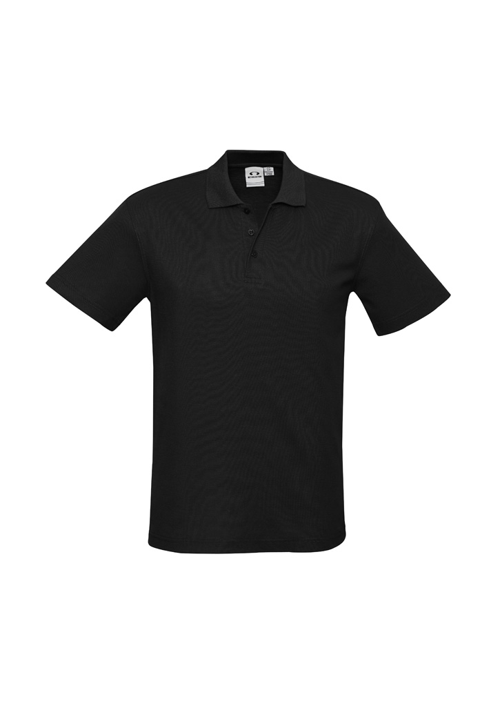 MENS CREW POLO S/S BLACK 2XL 65% POLYESTER 35% COTTON