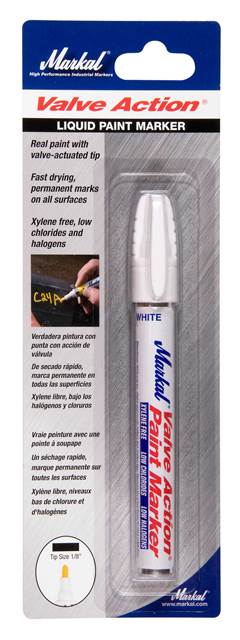 MARKER PAINT VALVE-ACTION -CARDED WHITE (096800)
