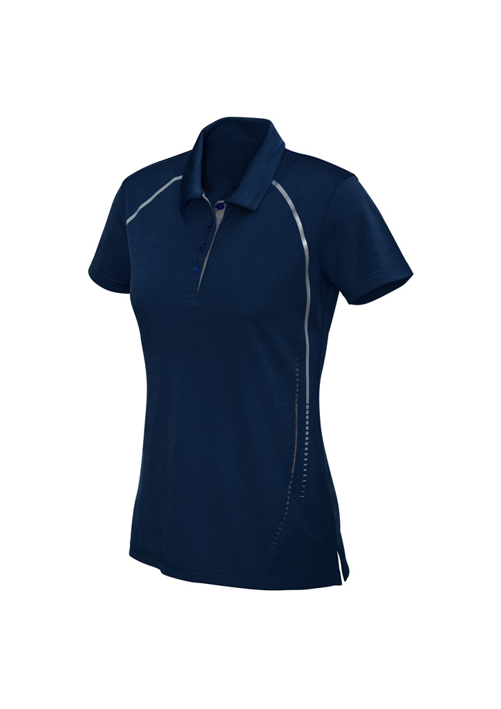 LADIES CYBER POLO NAVY/SILVER S14 