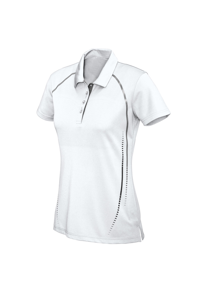 POLO LADIES CYBER S/S W/S S10 -WHITE SILVER 100% POLESTER