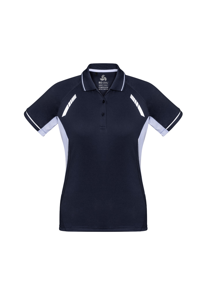 POLO LADIES RENEGADE NAVY/WHITE 10 - 155GSM BIZCOOL FABRIC