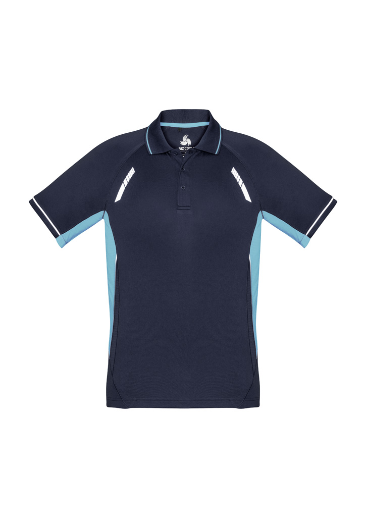 POLO MENS RENEGADE NAVY/SKY 2XL 155GSM BIZCOOL FABRIC