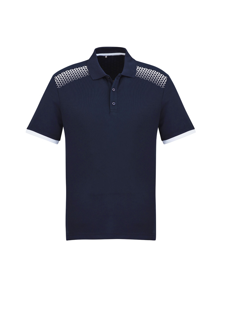 POLO MENS GALAXY NAVY/WHITE 2XL - 155GSM BIZCOOL FABRIC