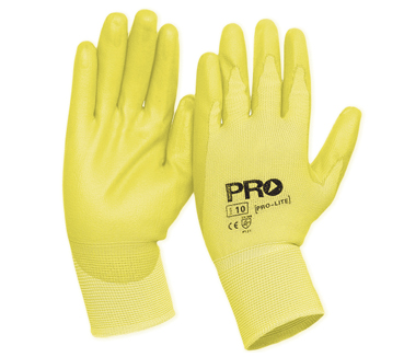 GLOVE PROLITE PU HI VIS YEL S10 