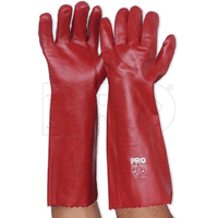 GLOVE PVC RED 45CM LONG 