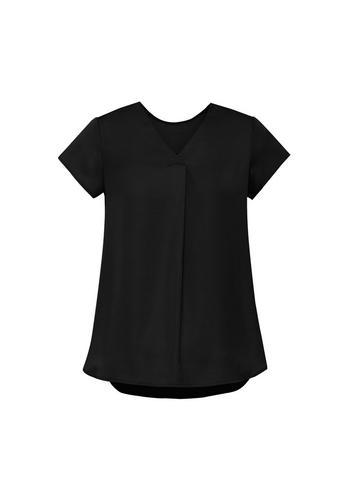 BLOUSE LADIES KAYLA BLACK S10 -V-NECK