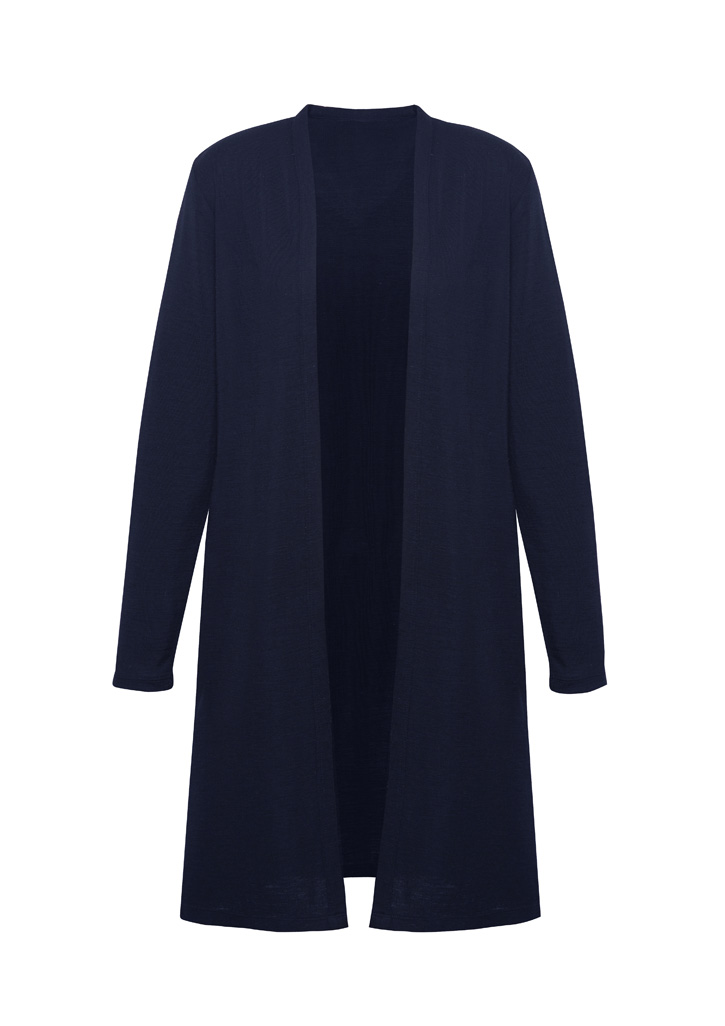 CARDIGAN LADIES CHELSEA NAVY S6 -LONG LINE MERINO/ACRYLIC