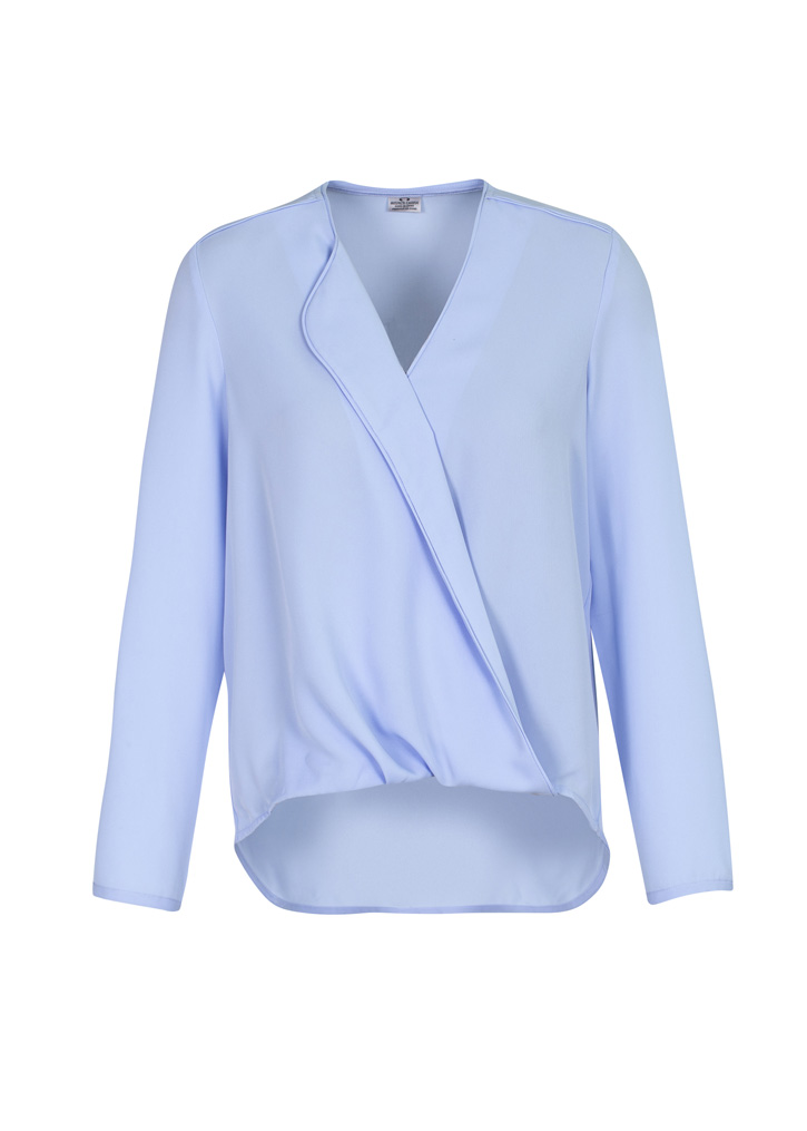 BLOUSE LADIES HILO L/S ICE BLUE S10 -