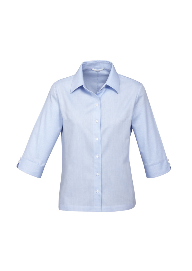 LADIES LUXE 3/4 SLEEVE SHIRT S10 - BLUE