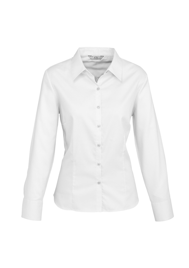 SHIRT LADIES LUXE L/S WHITE SIZE 10 