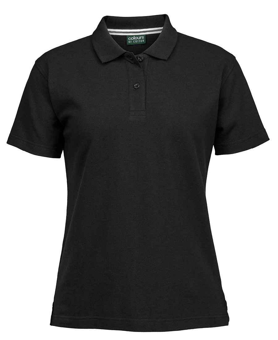 POLO LADIES PIQUE BLACK SIZE 10 -100% COTTON