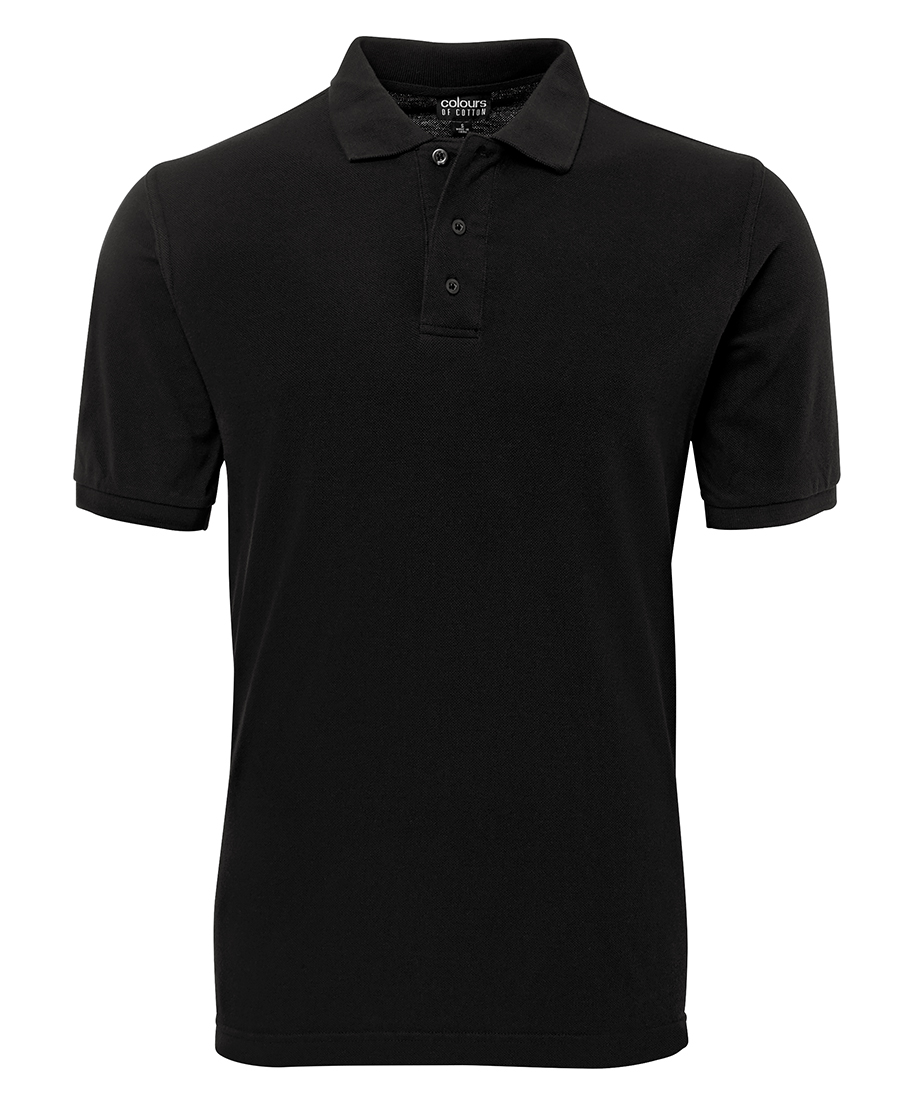 POLO MENS PIQUE BLACK SIZE 2XL -100% COTTON