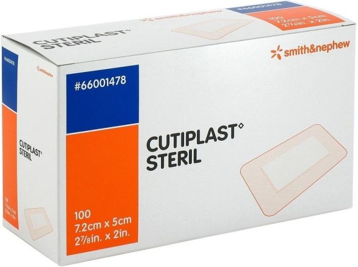 CULTIPLAST STERILE DRESSING BOX 100 - 7.2 X 5CM 