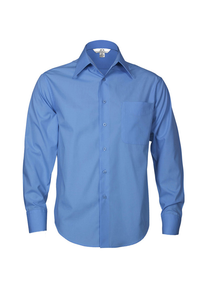 SHIRT MENS METRO L/S MID BLUE 2XL -